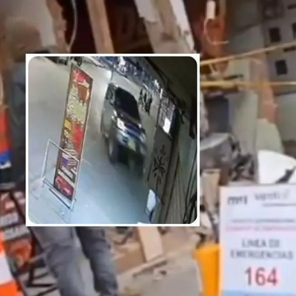 Fotos de accidente de tránsito, en nota sobre accidente en Bosa, Bogotá, con video de camioneta que chocó contra dos locales