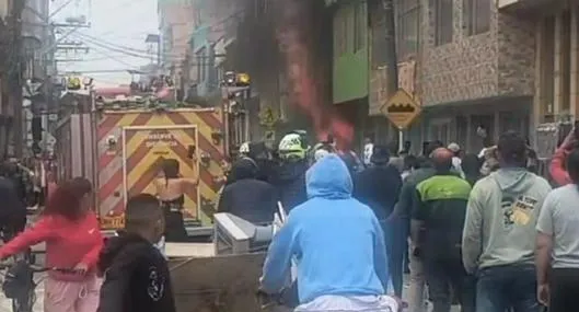 Registran fuerte incendio en el sur de Bogotá: hay un edificio afectado y trancón en la zona