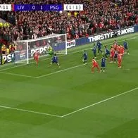 Luis Díaz se comió empate de Liverpool vs. PSG, en Champions: video de la jugada