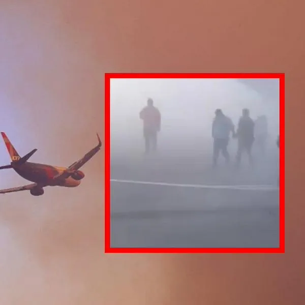 Grave incendio de avión en Estados Unidos; humo cubrió todo el aeropuerto