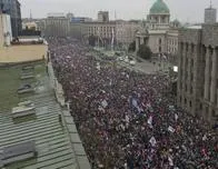 Masiva manifestación contra la corrupción en Serbia