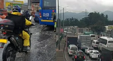 Grave accidente por la calle 80, saliendo de (Bogotá: motociclista murió al estrellarse contra una volqueta y hay enorme trancón.