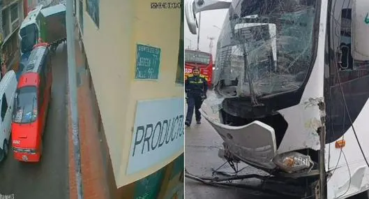 Video del momento en que bus arrasa con 7 carros y queda en estación en Bosa