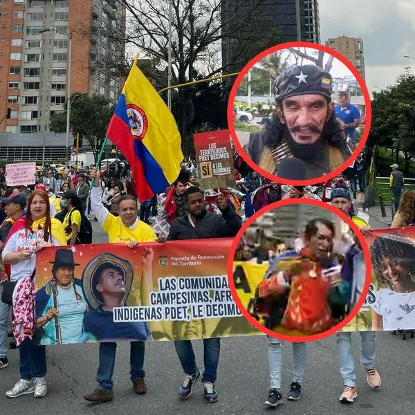 Marchas de Petro hoy contaron con Simón Bolívar, 'Che' Guevara y hasta Gargamel, aunque no tuvo pitufos. Piden apoyo a las reformas. 