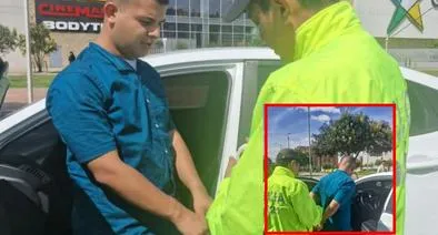 Momento en el que capturan en Bogotá al joven señalado de asesinar a sus papás en Villavicencio