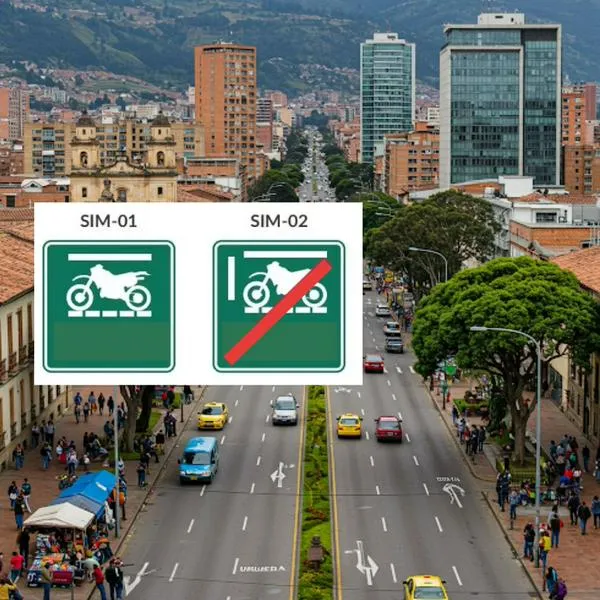 Foto de qué significa la señal de color verde con moto en Colombia