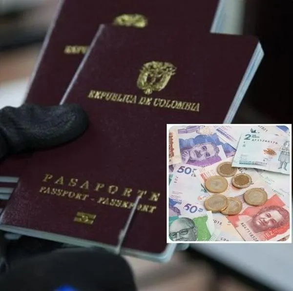 Foto de pasaporte y dinero, en nota de cómo se puede pagar pasaporte en Colombia y qué pasos hay para hacerlo a cuotas