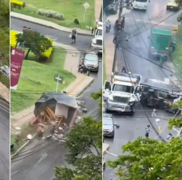 [Video] Impactante accidente de camión en famosa loma "sube o no sube"; el vehículo y todo lo que vargaba quedó desparramado en la vía.