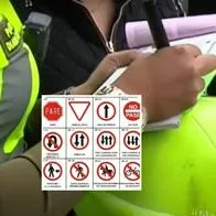 Foto de agente de tránsito y señales, en nota de cuáles son las señales de transito que dan multa en Colombia de hasta $1.200.000