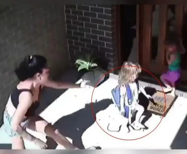 Mujer salvó a sus dos pequeñas hijas de ser mordidas por serpiente venenosa