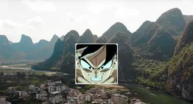 Fotos de Yangshuo y Gokú, en nota de cómo ir de Colombia a China en pueblo de Dragon Ball, por paisaje que se parece