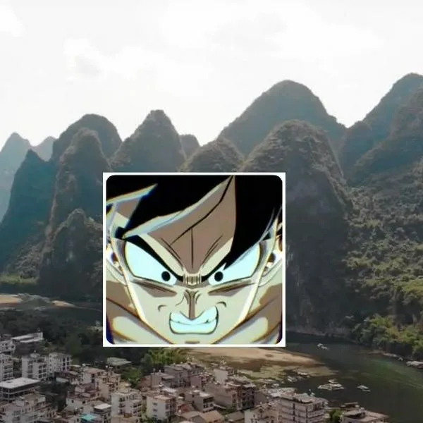 Fotos de Yangshuo y Gokú, en nota de cómo ir de Colombia a China en pueblo de Dragon Ball, por paisaje que se parece