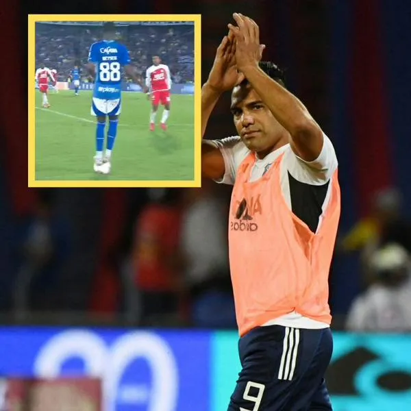 Falcao regañó a Neyser Villarreal, jugador de Millonarios, por su 'Chaverrinha'