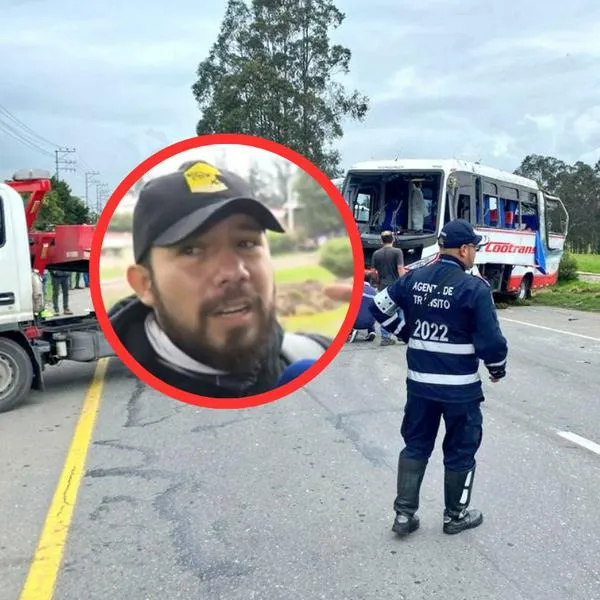Duro relato de pasajero que vivió accidente de buses intermunicipales en la vía Bogotá-Tunja. "Nos levantó a todos, muchos heridos". 