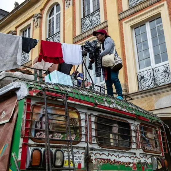 Protesta indígenas en Bogotá.