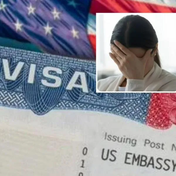 Foto de visa y mujer preocupada, en nota de cuáles profesiones tienen problemas para visa americana: alta migración a EE.UU.
