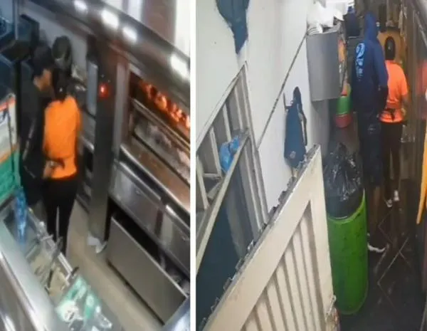 En video quedó registrado violento robo en un restaurante, amenazaron a los empleados 