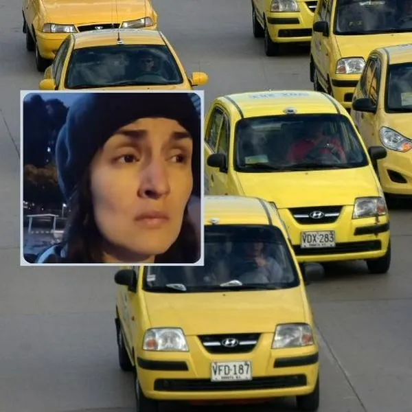 Fotos de taxistas y Adriana Díaz, en nota de que taxista paró a Adriana Díaz, mujer con esquizofrenia en Bogotá, y la bajó