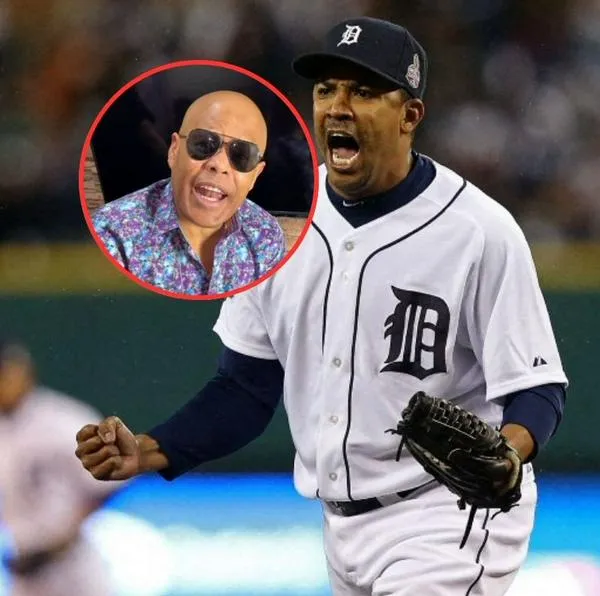 Rubby Pérez en una fotocomposición con Octavio Dotel en un partido. El cantante y beisbolista respectivamente murieron en el desplome del techo de la discoteca Jet Set en República Dominicana