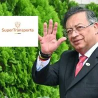 Imagen de Gustavo Petro y logo de Supertransporte que ilustra nota - AFP y Supertransporte página web