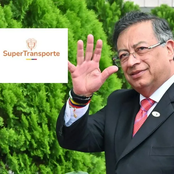Imagen de Gustavo Petro y logo de Supertransporte que ilustra nota - AFP y Supertransporte página web
