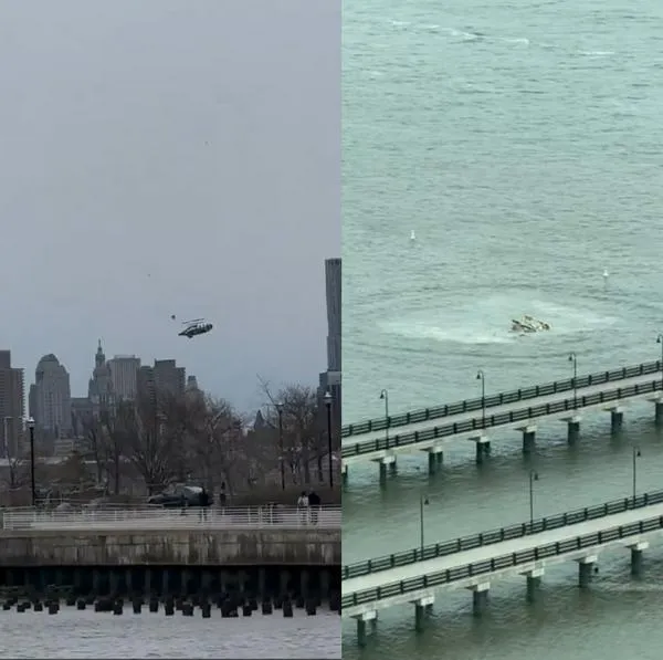 Helicóptero cayó a río Hudson en Nueva York: video y qué pasó