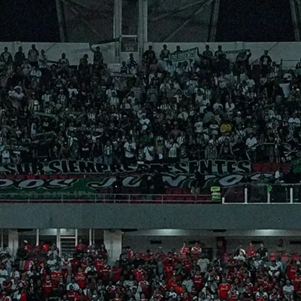 Hinchada de Atlético Nacional en Brasil