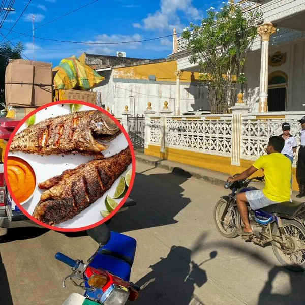 Plato de pescado y calle Lorica, de Córdoba, en nota sobre cuál es la la capital del bocachico en Colombia 