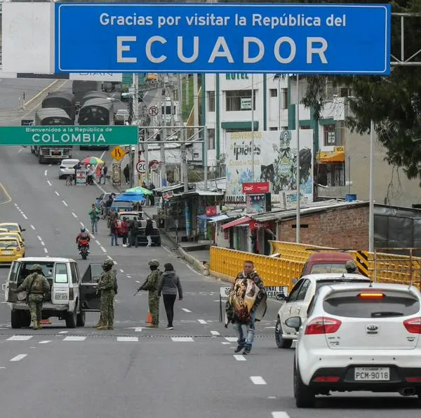 Frontera de Ecuador con Colombia, la cual estará cerrada durante las elecciones presidenciales del vecino país