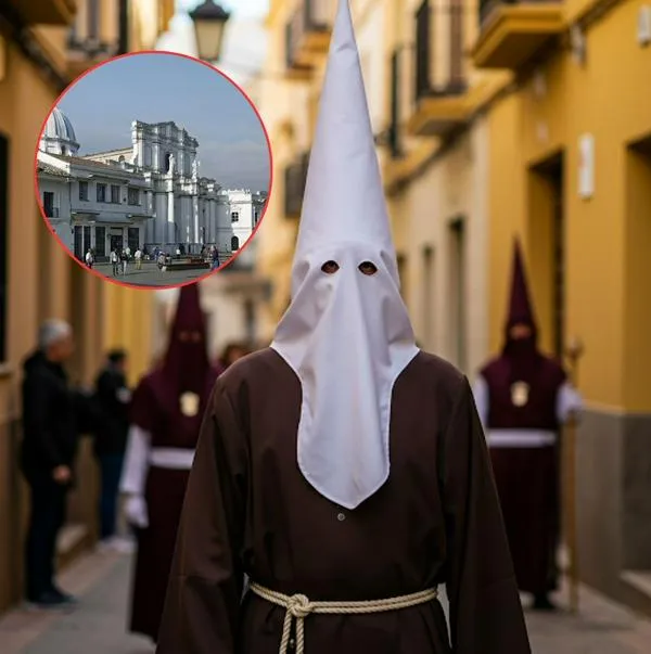 Foto de Popayán y de capirote, en nota de por qué se usa el capirote en Semana Santa: Popayán lo lleva en sus procesiones