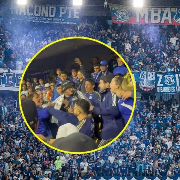 Pelea entre hinchas de Millonarios