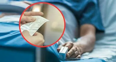 Persona hospitalizada y factura de compra