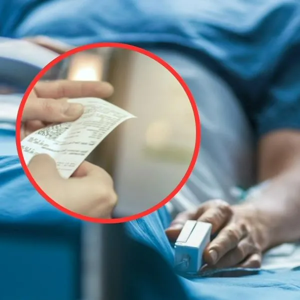 Persona hospitalizada y factura de compra