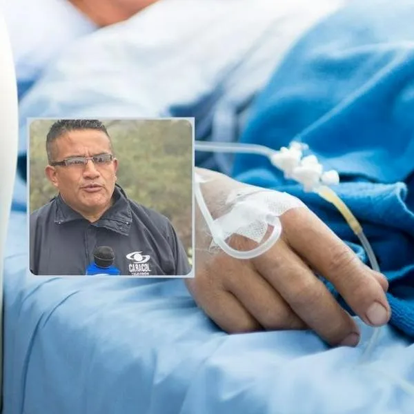 Foto de paciente enfermo y Fredy Calvache, en nota sobre cómo es el cáncer de estómago en Colombia: periodista de Caracol, diagnosticado