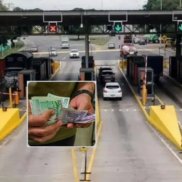Foto de peaje y dinero, en nota sobre cómo se puede pagar el peaje sin usar efectivo en Colombia 