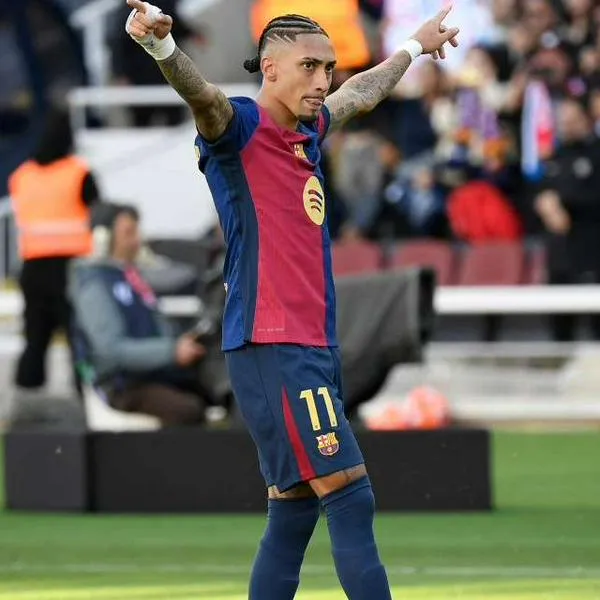 Foto de Raphinha de Barcelona, en nota de Barcelona contra Celta en Liga de España ganó pero hubo controversia por penalti