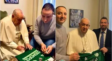Equipo italiano Avellino y el papa Francisco