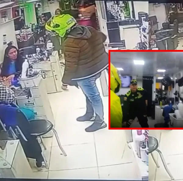 Policía mató a exmujer en Bogotá: aparece nuevo video de cuerpos en peluquería