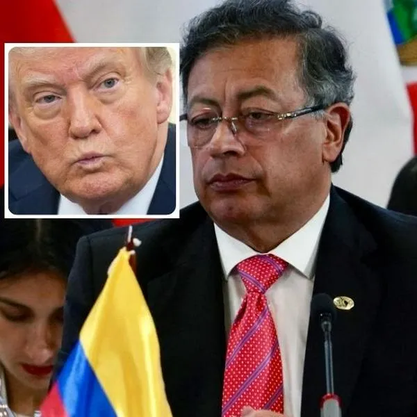 Fotos de Gustavo Petro y de Donald Trump, en nota sobre cómo se afectan aranceles en Estados Unidos por noticias falsas: Petro, en mira