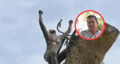 Vocero de víctimas que vandalizó estatua de 'Lucho' Herrera dijo que lo que hicieron fue "un perfomance". Aseguraron que "juicio social es necesario".