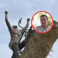 "Un perfomance": con careo justificaron pintura a estatua de 'Lucho' Herrera por escándalo