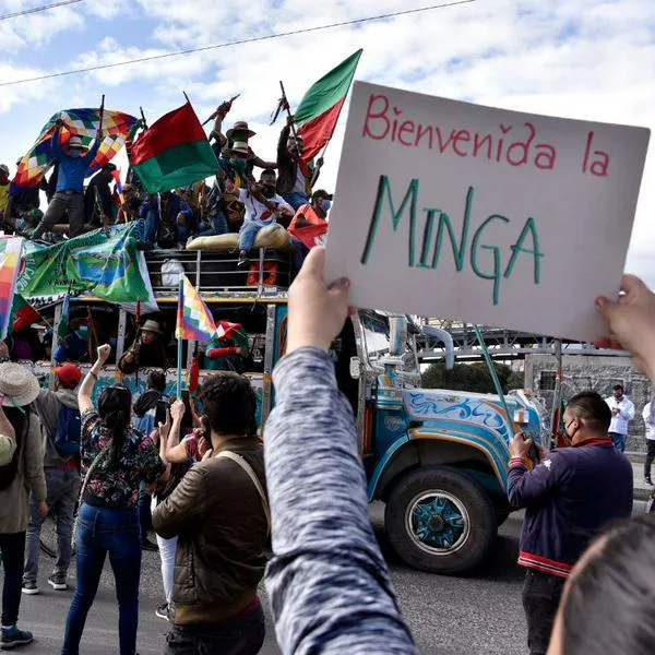 Minga indígena en Bogotá