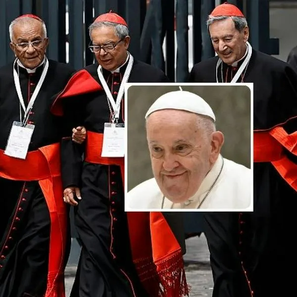 Foto de cardenales y Francisco I, en nota sobre qué pasa si no hay acuerdo en elección de papa sucesor de Francisco: dan medidas