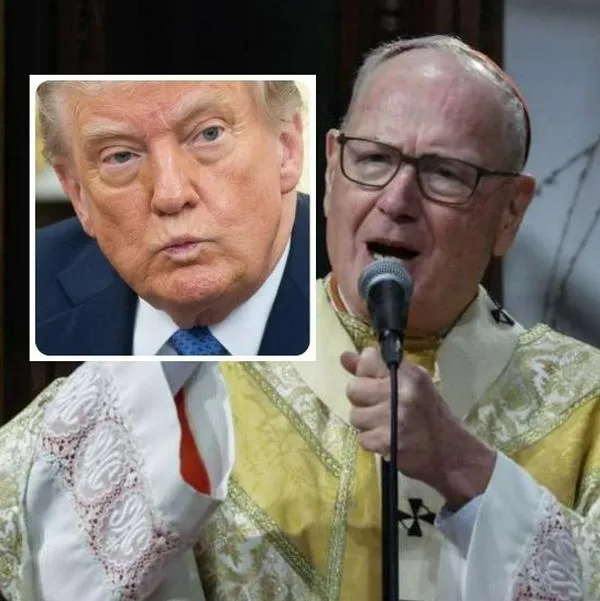 Fotos de Timothy Dolan y Donald Trump, en nota de quién es Timothy Dolan, cardenal señalado por Trump como papa y popular en redes