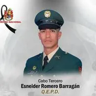 Esneider Romero, militar asesinado en un ataque con explosivos en una carretera del César