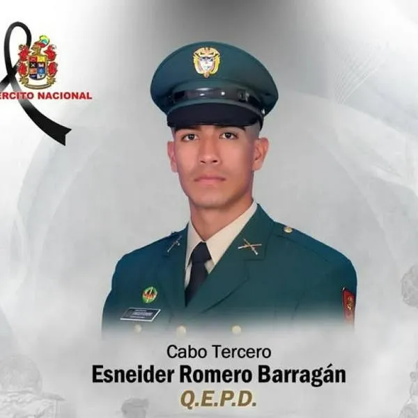 Esneider Romero, militar asesinado en un ataque con explosivos en una carretera del César