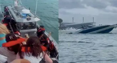 Yate Lamborghini con 32 'influencers' se hunde en Miami por exceso de peso