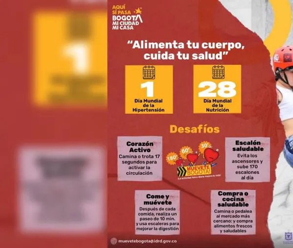 Muévete Bogotá: IDRD invita a transformar tus hábitos y a cuidarte durante mayo 