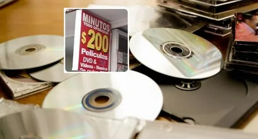 en nota sobre dónde puedo comprar DVDs en Bogotá, en tienda que aún venden minutos a 200 y más