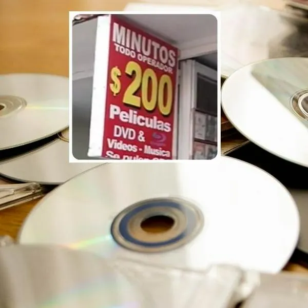 en nota sobre dónde puedo comprar DVDs en Bogotá, en tienda que aún venden minutos a 200 y más